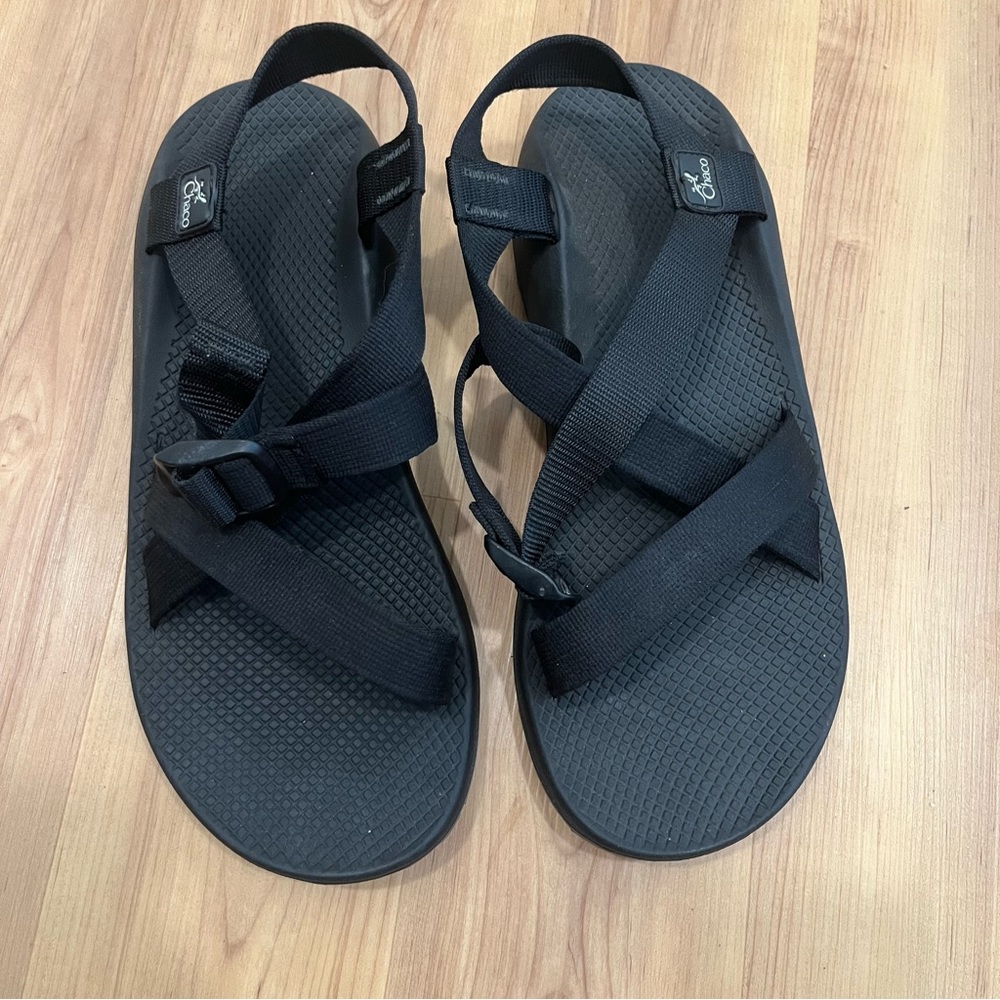 {Chaco} men’s size 13 all black made in USA sandals - Picture 2 of 6